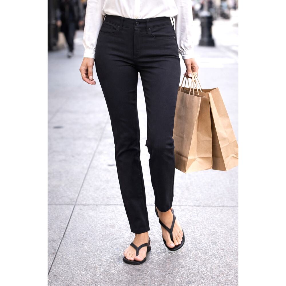 NYDJ Marilyn Lift Tuck Technology Straight Jeans Black 16